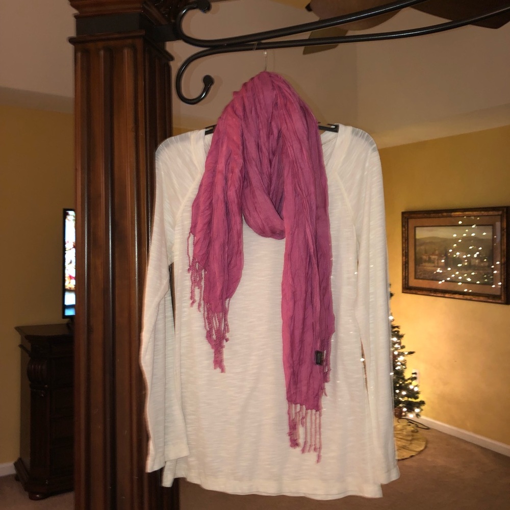 Pink Fringe Scarf